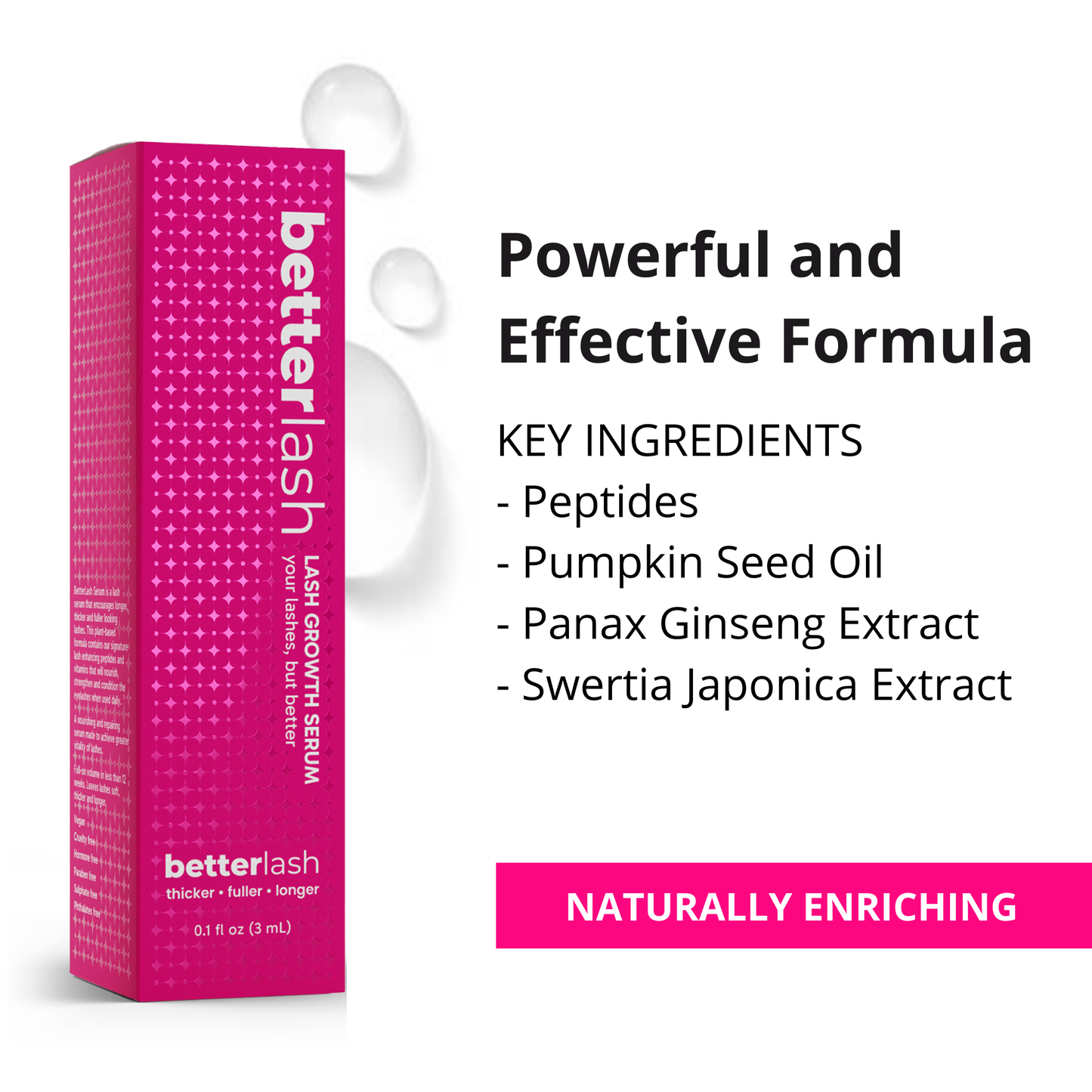 BetterLash Lash Growth Serum – Natural Peptide Formula for Longer, Fuller Lashes.