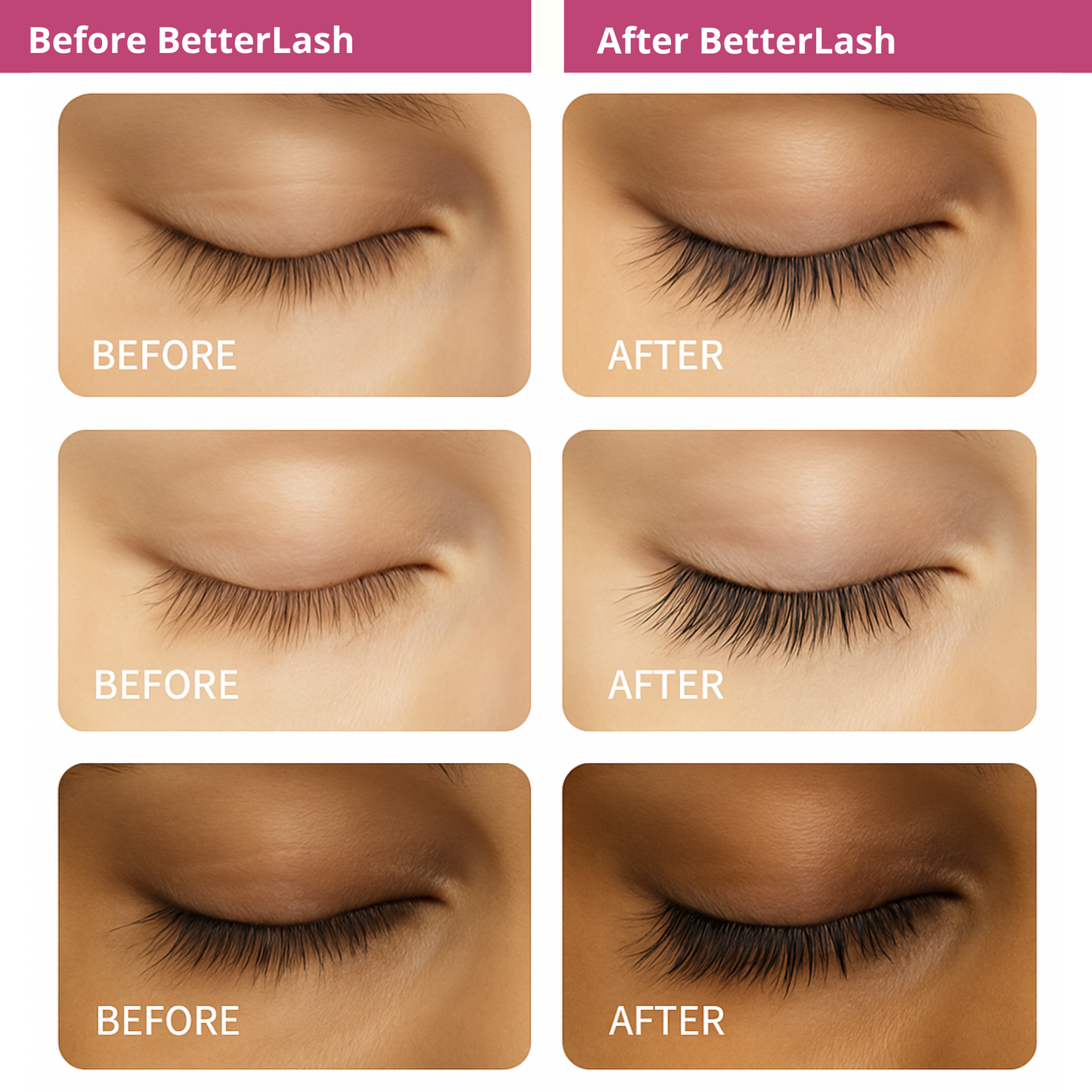 BetterLash Lash Growth Serum – Natural Peptide Formula for Longer, Fuller Lashes.